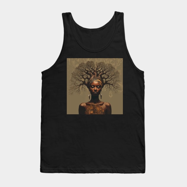 Strong Roots, Beautiful Soul Black Woman Afrocentric Tank Top by Merchweaver